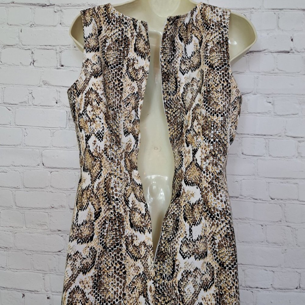 Dawn Joy Beige Snake Print Sleeveless Dress Size 7/8 - Picture 6 of 9
